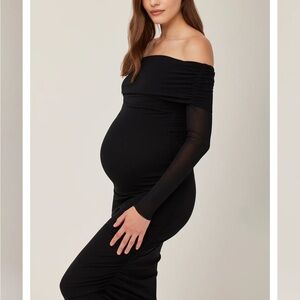 Elegant Maternity Bumpsuit Black Dress